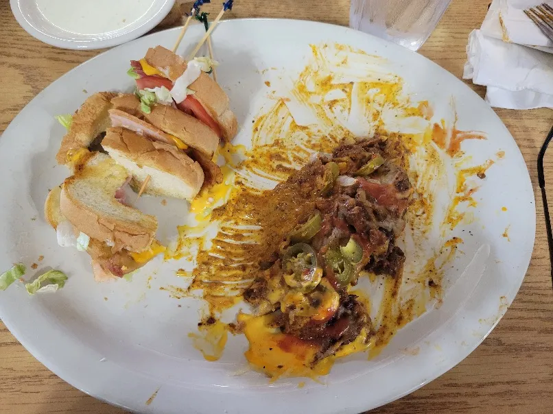 Club Sandwich and Chili Cheese Fries
