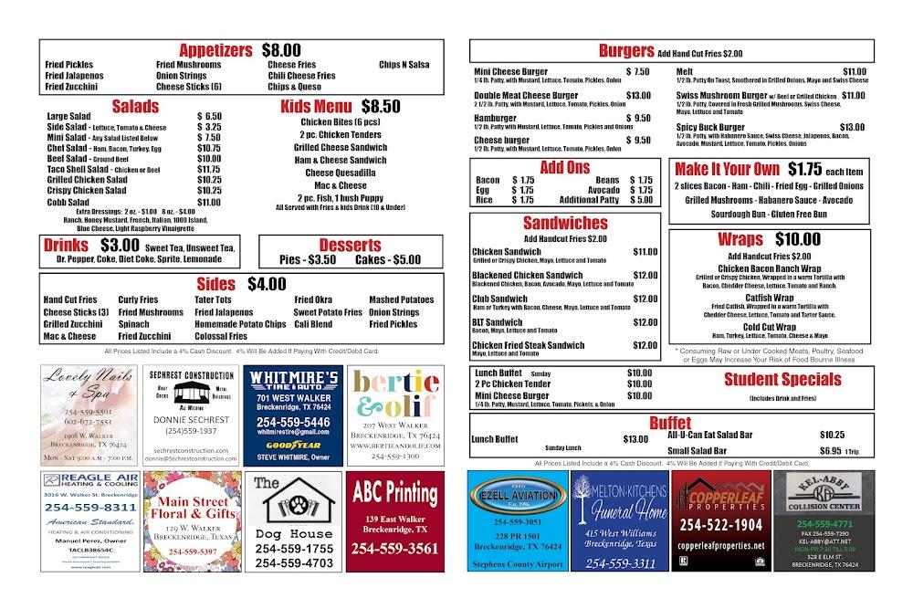 Dos Gallos Family Restaurant Breakfast menu