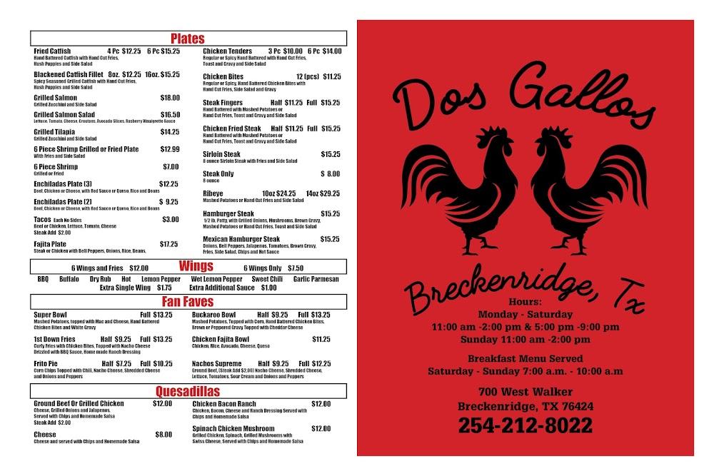 Dos Gallos Family Restaurant Menu image 3